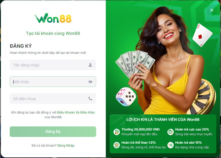 Hướng Dẫn Đăng Ký Won88 Chi Tiết Nhất Tạo Tài Khoản Trong 3 Phút 2 Hướng dẫn đăng ký won88