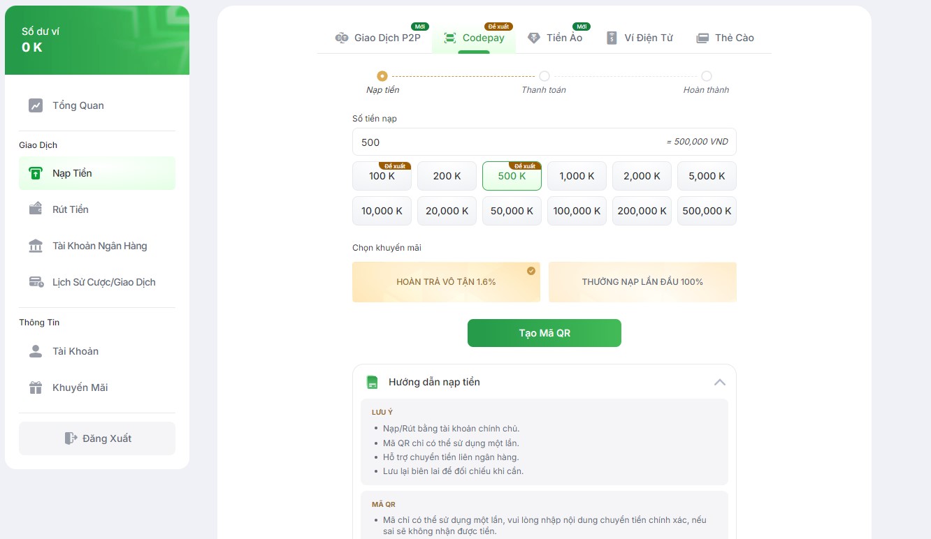 Hướng Dẫn Nạp Tiền Won88 Chi Tiết 2025 Lên Điểm Trong 1 Phút 1 Nạp tiền won88